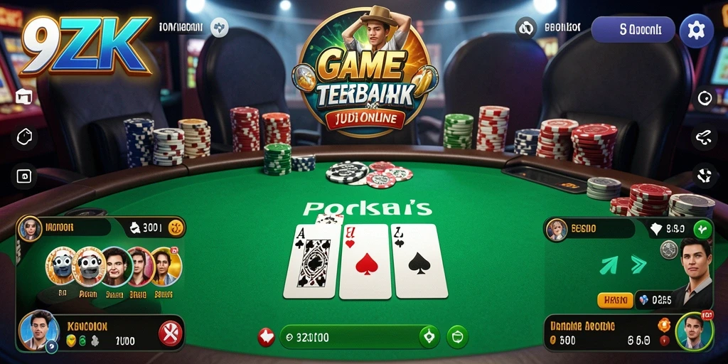 Screenshot gameplay seru di 9ZK dengan aksi poker yang intens.
