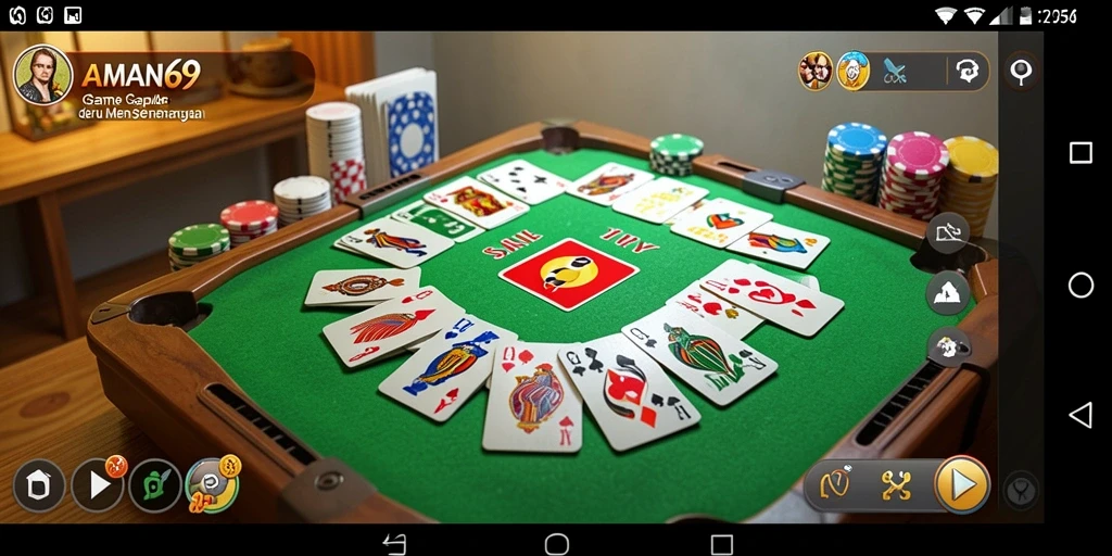 Tampilan gameplay Gaple yang menarik dan interaktif di AMAN69.