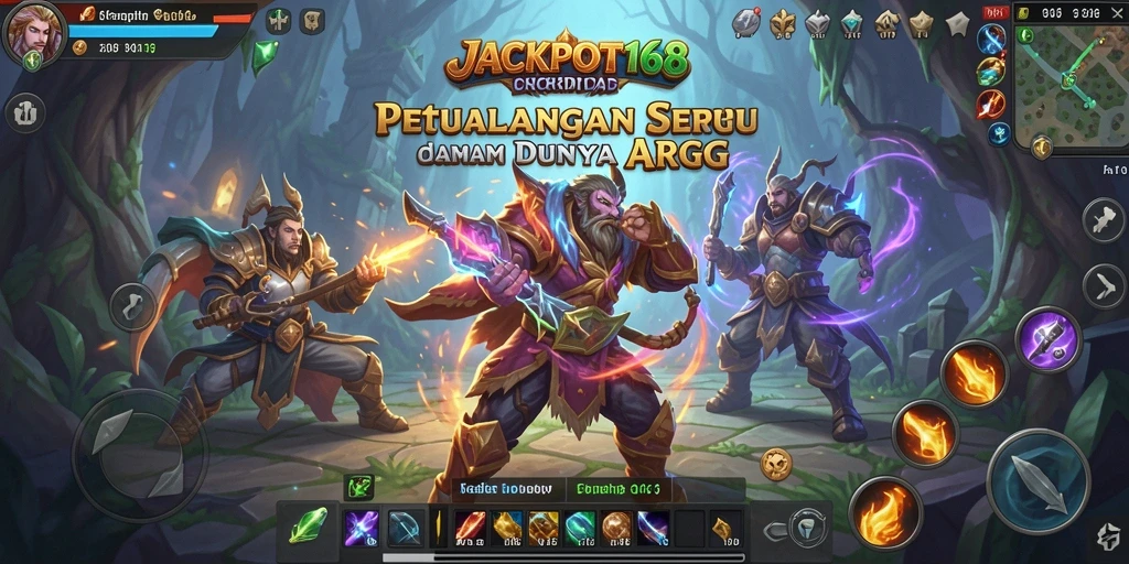 Tangkapan layar utama JACKPOT168 menampilkan aksi pertempuran yang seru dalam game ARPG.