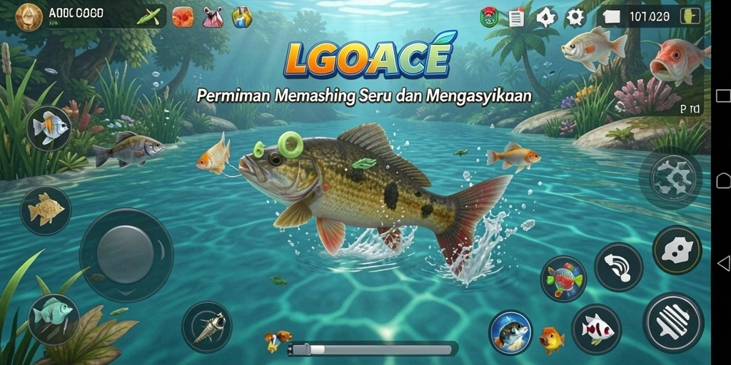 Tampilan gameplay LGOACE dengan aksi memancing yang mendebarkan.