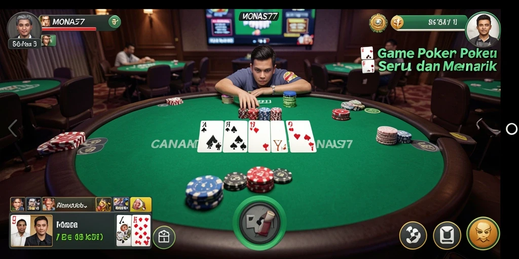 Tampilan menarik saat beraksi dalam permainan Poker di MONAS77.