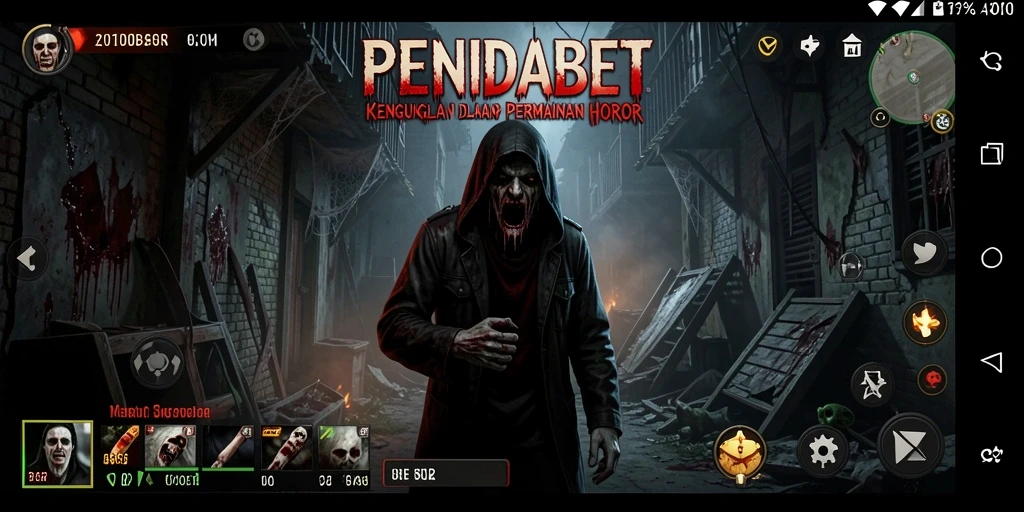 Screenshot gameplay PENIDABET menampilkan suasana menakutkan yang mencekam.