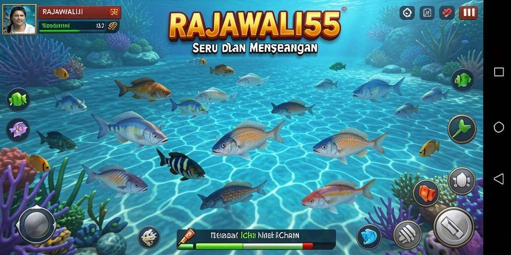 Gameplay seru Tembak Ikan RAJAWALI55 dengan grafis menawan.