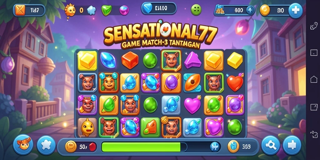 Tampilan gameplay SENSATIONAL77 yang penuh warna dan menarik.