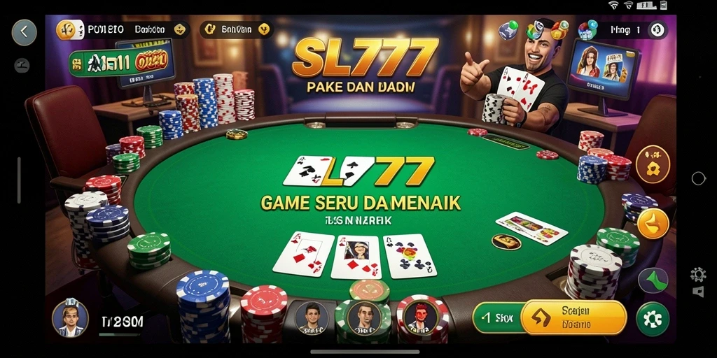 Tampilan gameplay SL777 yang mendebarkan dalam permainan poker.